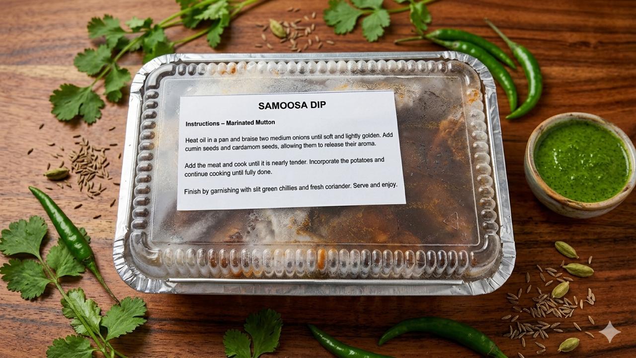 Marinated mutton ready to cook